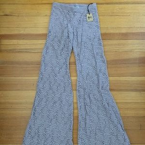 Free People Sheer Crochet Bell Bottoms